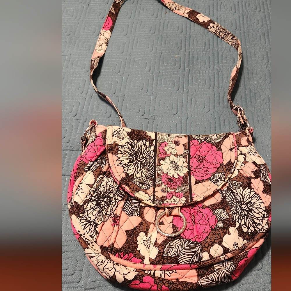 Vera Bradley Brown Floral Shoulder Bag